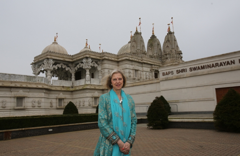 Theresa May at Neasden Temple March 2013