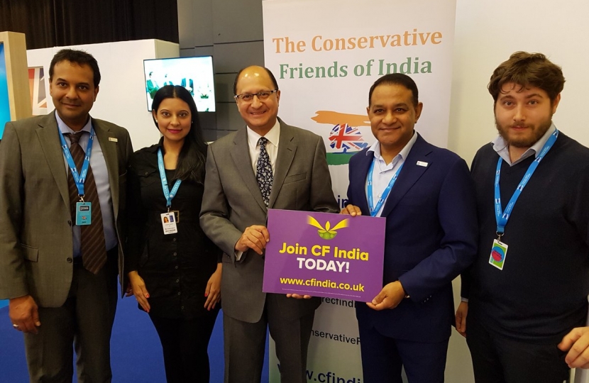 Mr Shailes Vara, former Chairman of CF Idina, Dr Atul Pathak OBE, Patron of CF India with CF India Team