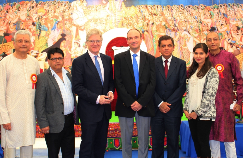 Sir Edward Garnier with Sailesh Raja, Nilesh Samani, Meera Sonecha